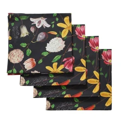 Chefanie Black Flat Flower Napkins (4) Online