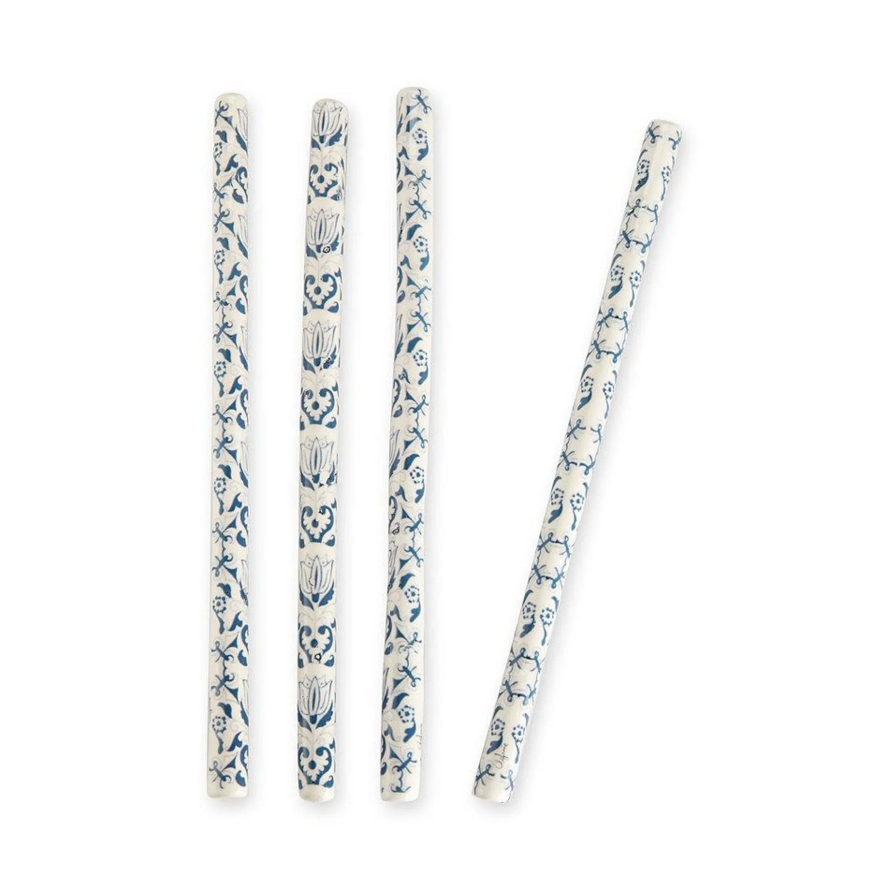 Chefanie Blue & White Ceramic Straws (4)