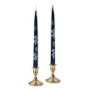 Chefanie Blue Snowflake Painted Tapers (2)