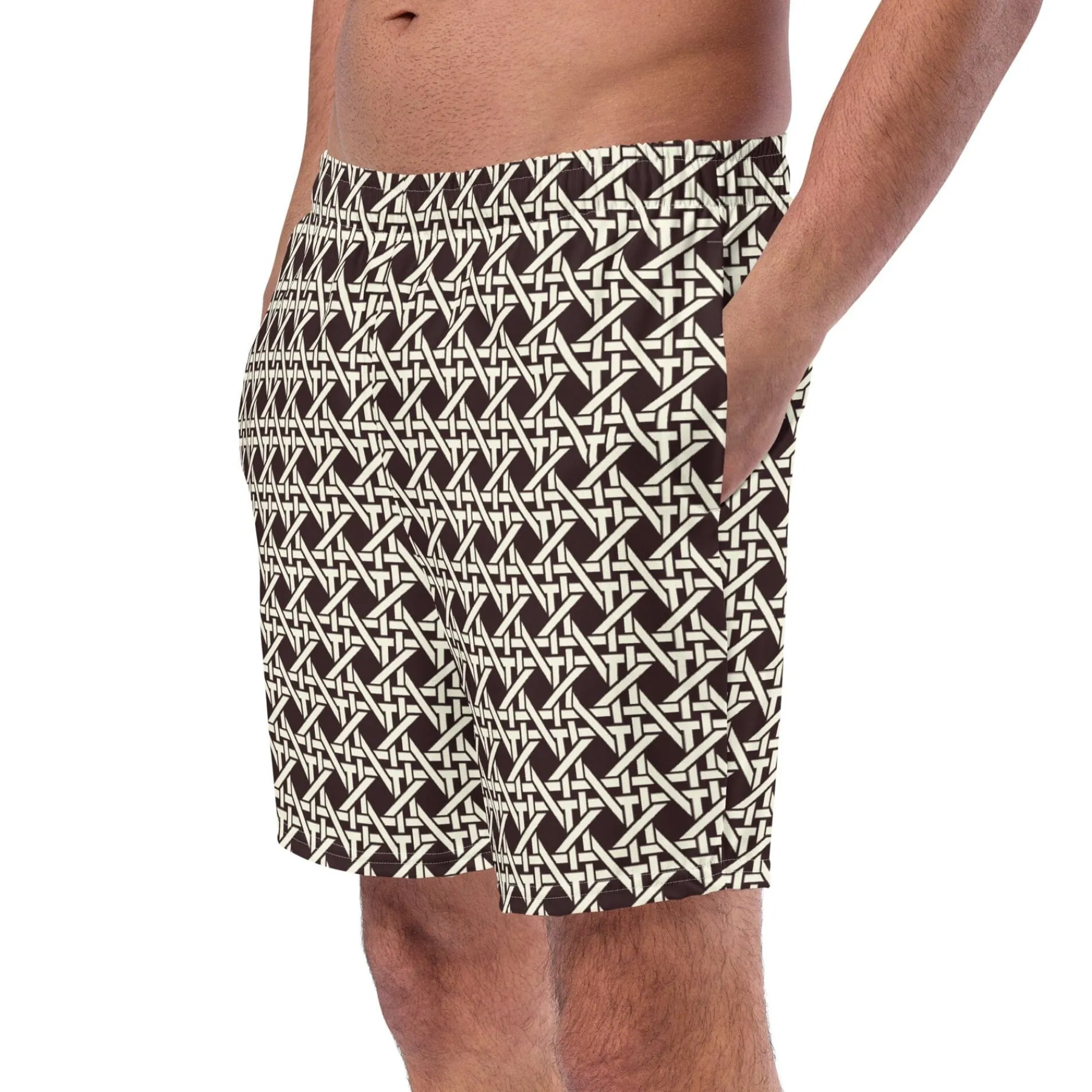 Chefanie Brown Cane Swim Trunks Best