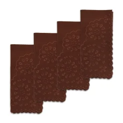 Chefanie Brown Eyelet Dinner Napkins (4) Outlet