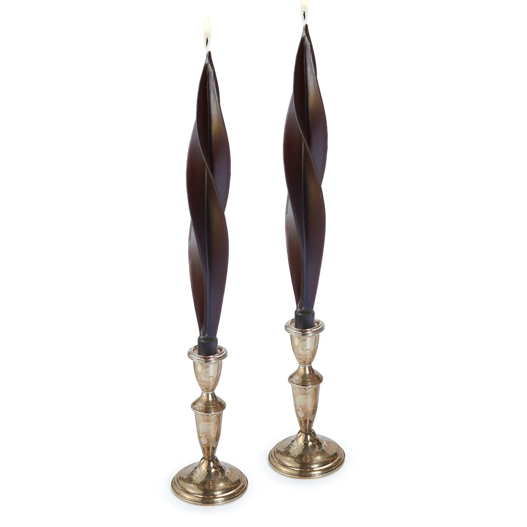 Chefanie Brown Feather Candles (2) Clearance