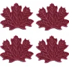 Chefanie Burgundy Leaf Cocktail Napkins (4) New