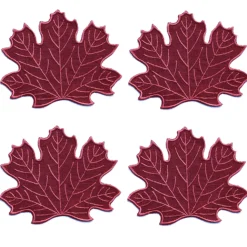 Chefanie Burgundy Leaf Cocktail Napkins (4) New