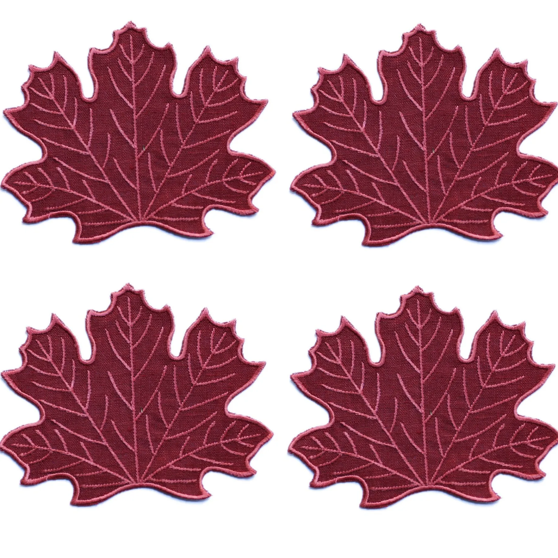 Chefanie Burgundy Leaf Cocktail Napkins (4) New