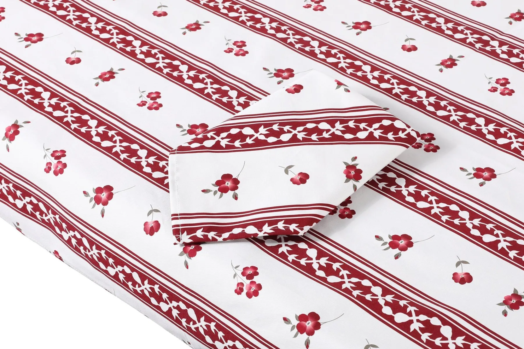 Chefanie Burgundy Stripe Tablecloth