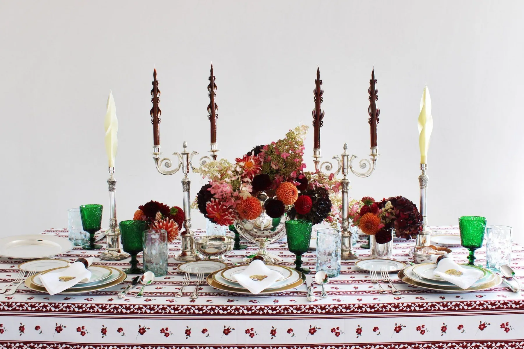 Chefanie Burgundy Stripe Tablecloth