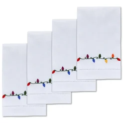 Chefanie Christmas Lights Hand Towels (4) New