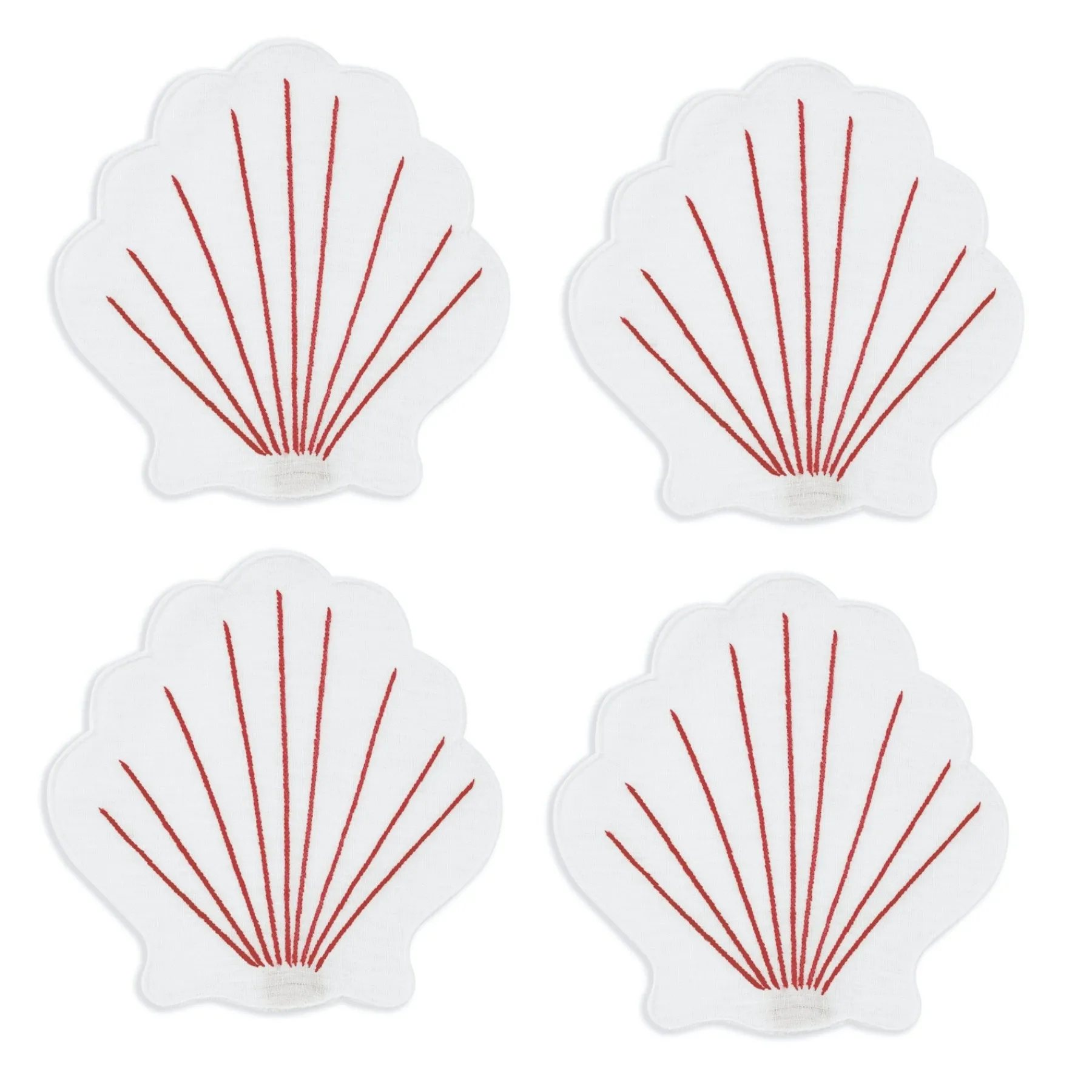 Chefanie Coral Coquilles Cocktail Napkins (4) New