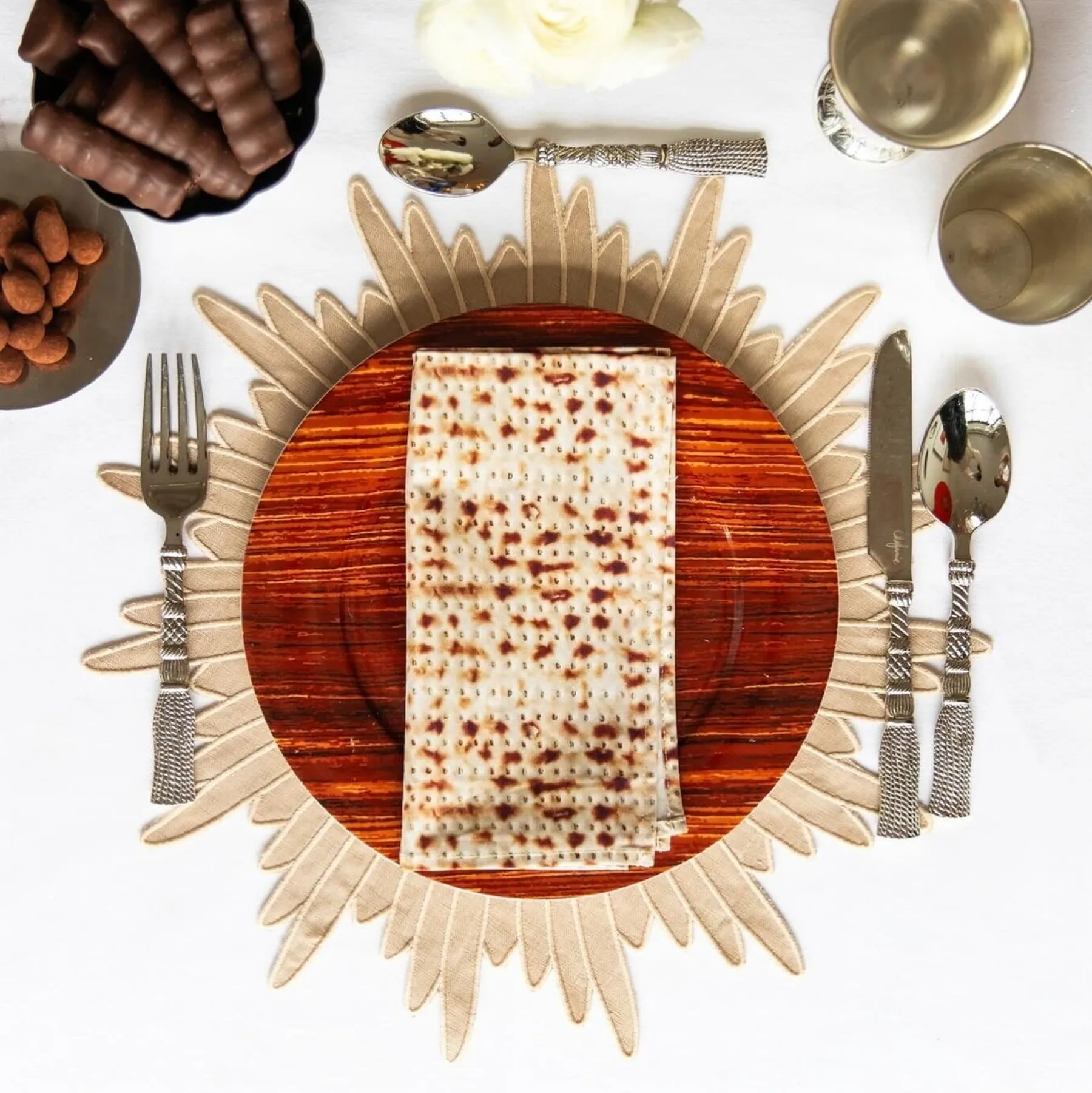 Chefanie Matzah Dinner Napkins (4) Hot