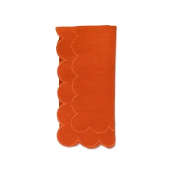 Chefanie Orange Scalloped Dinner Napkins (4) Discount