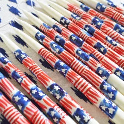 Chefanie Painted Flag Tapers (2) Clearance