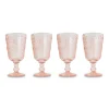 Chefanie Pink Embossed Stem Glasses (4) Outlet