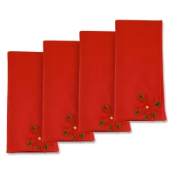 Chefanie Poinsettia Dinner Napkins (4) Hot