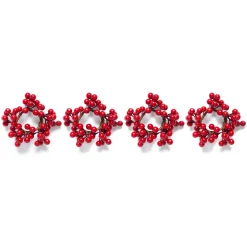 Chefanie Red Berry Napkin Rings (4) Sale