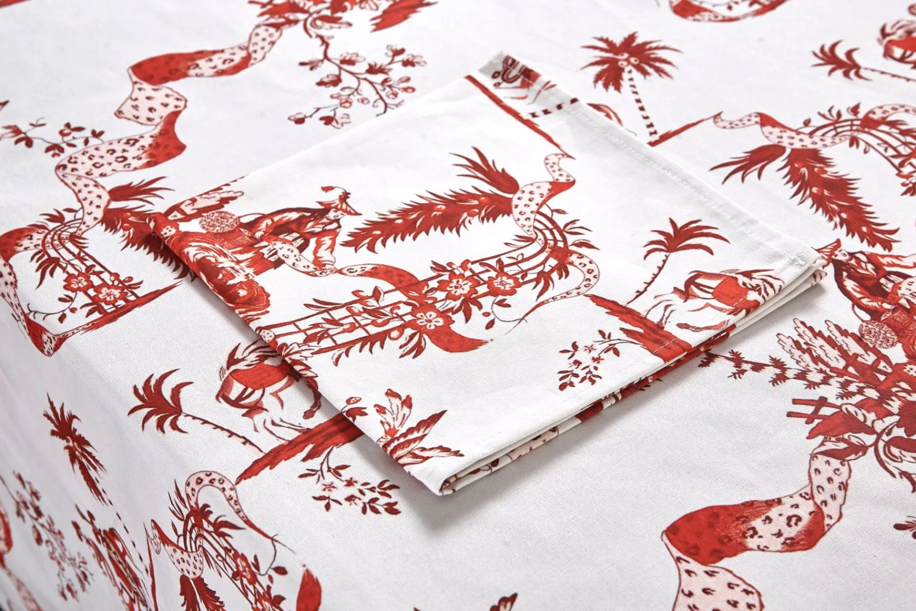 Chefanie Red Toile Tablecloth Outlet