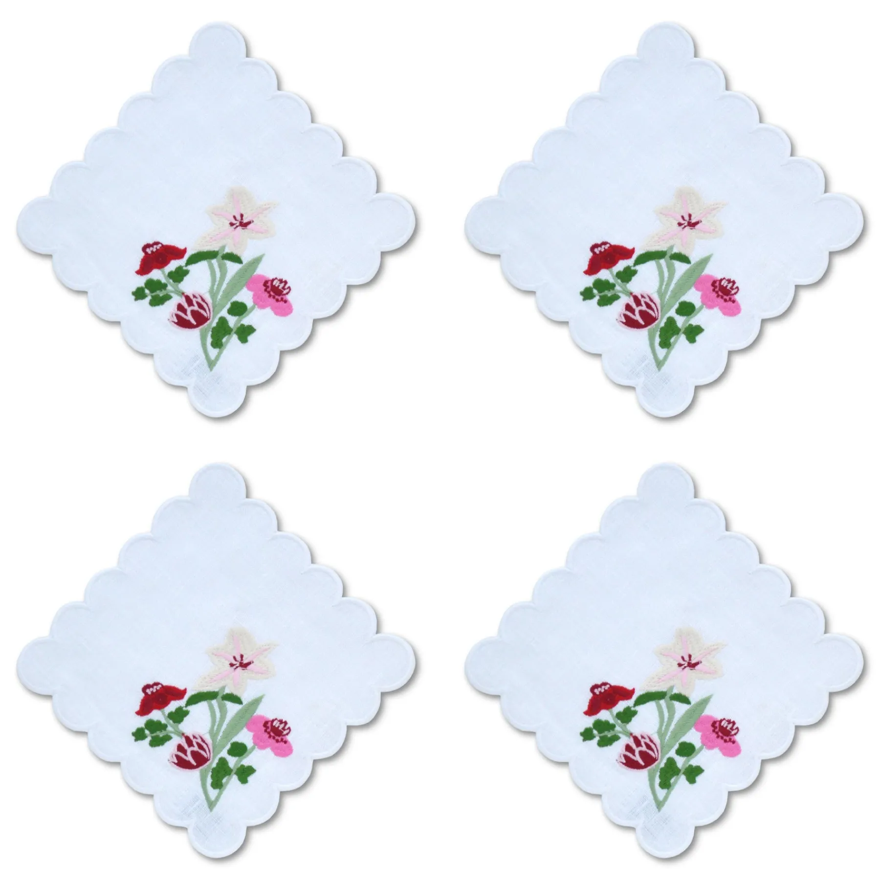 Chefanie Scalloped Flower Cocktail Napkins (4) Sale
