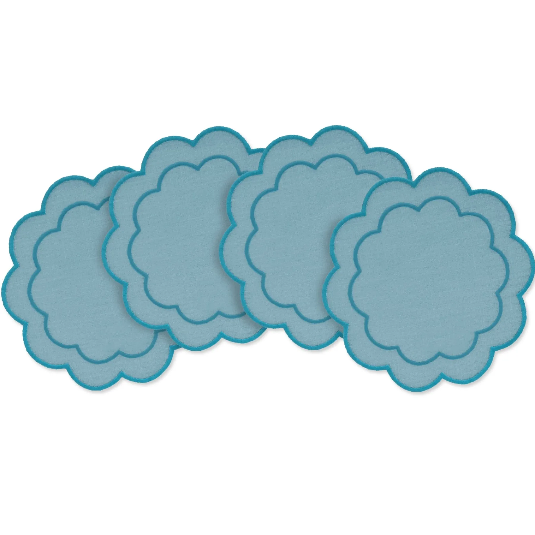Chefanie Sea Foam Scalloped Cocktail Napkins (4) New