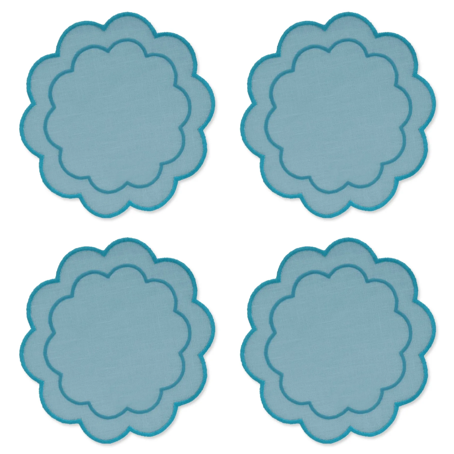 Chefanie Sea Foam Scalloped Cocktail Napkins (4) New
