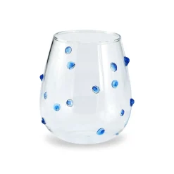 Chefanie Stemless Blue Dot Glasses (4) Outlet