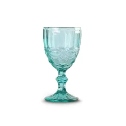 Chefanie Teal Embossed Stem Glasses (4) Best