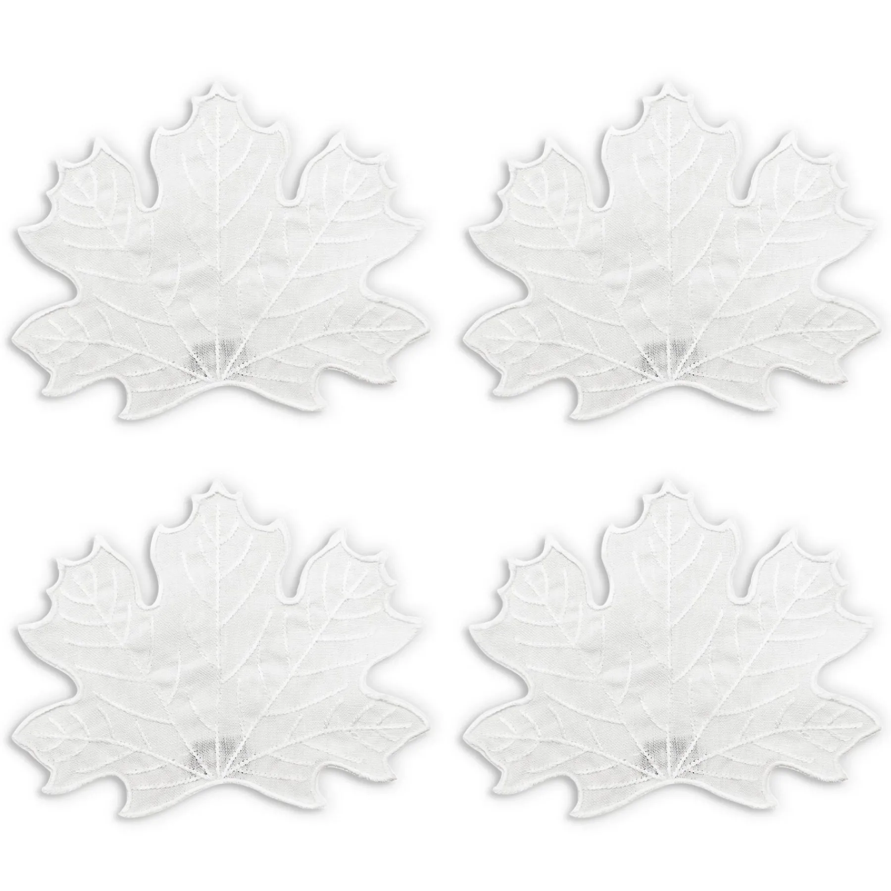 Chefanie White Leaf Cocktail Napkins (4) Clearance