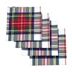 Chefanie White Plaid Napkins (4) Hot